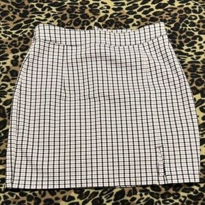 Garage Black and White Plaid Pencil Skirt